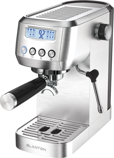 تصویر اسپرسوساز دو کاپ دکمه ای 2114 استیل بلانتون