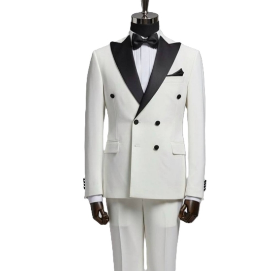 تصویر کت شلوار مردانه مدل دبل برست شش دکمه دامادی