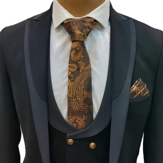 تصویر کت شلوار مردانه مدل جلیقه دار دامادی