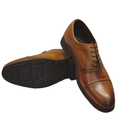 تصویر کفش چرم طبیعی برت عسلی